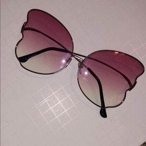Vintage 70s Pink Butterfly Sunglasses